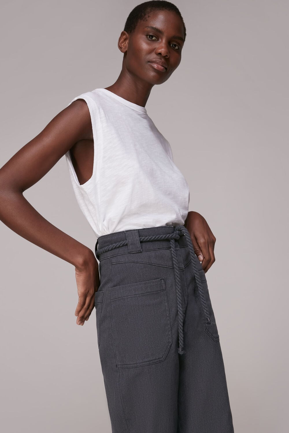 Rope Belted Casual Trouser