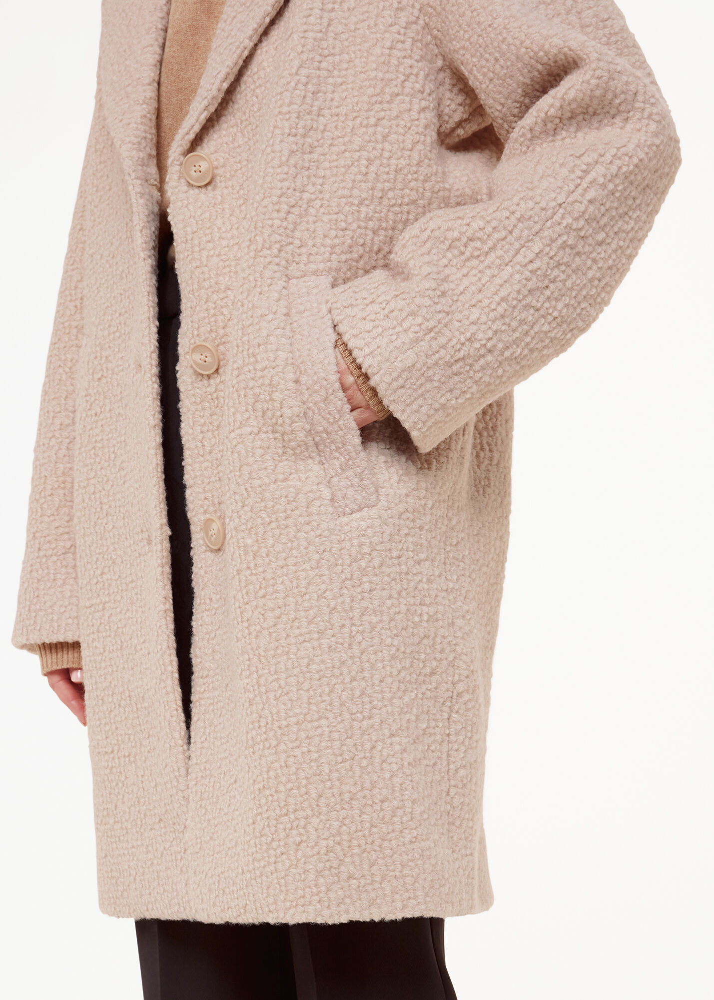 Oatmeal Anita Wool Boucle Coat WHISTLES