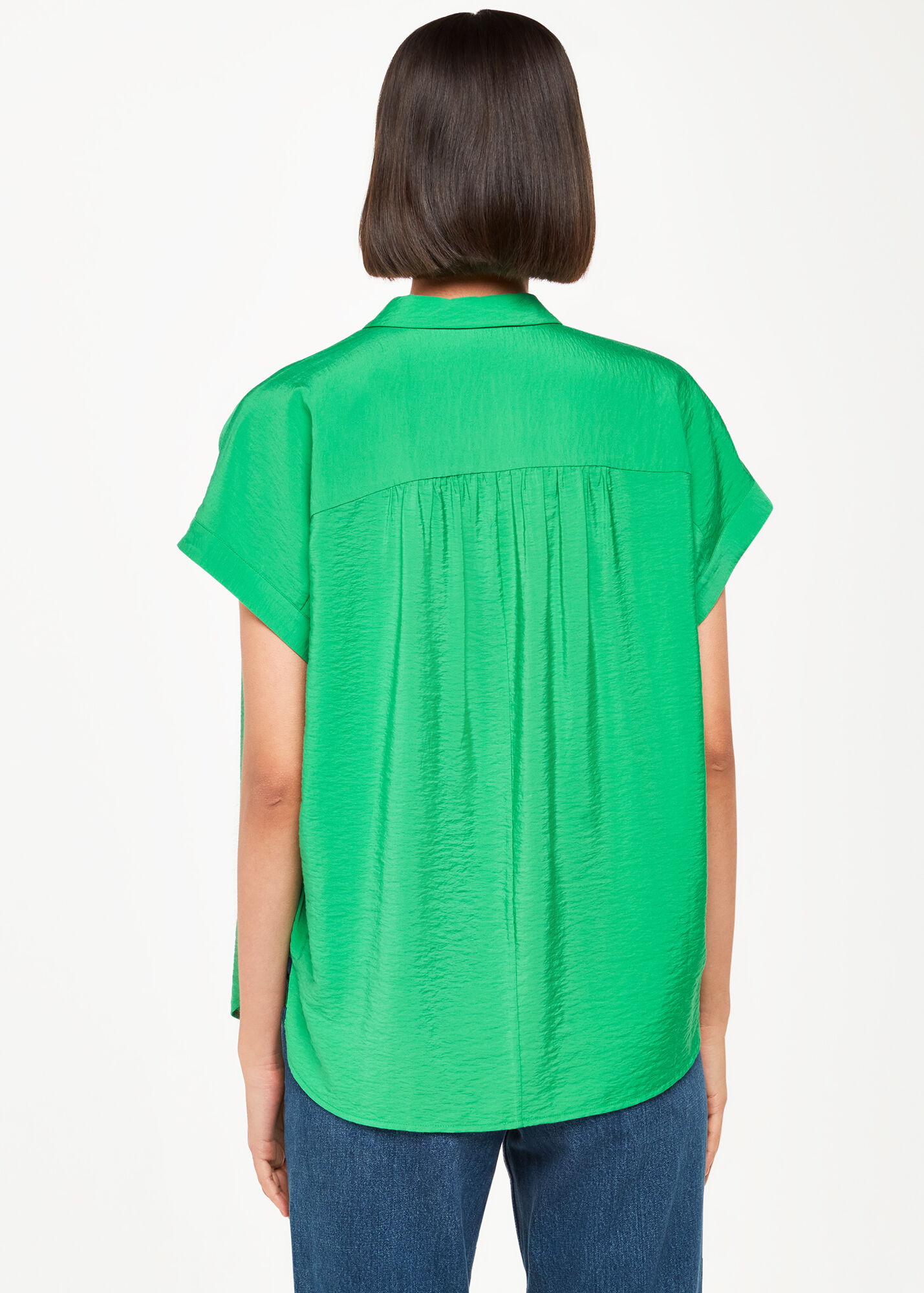 Whistles Bright Green Short Sleeve Shirt | Vibrant Summer Clothing