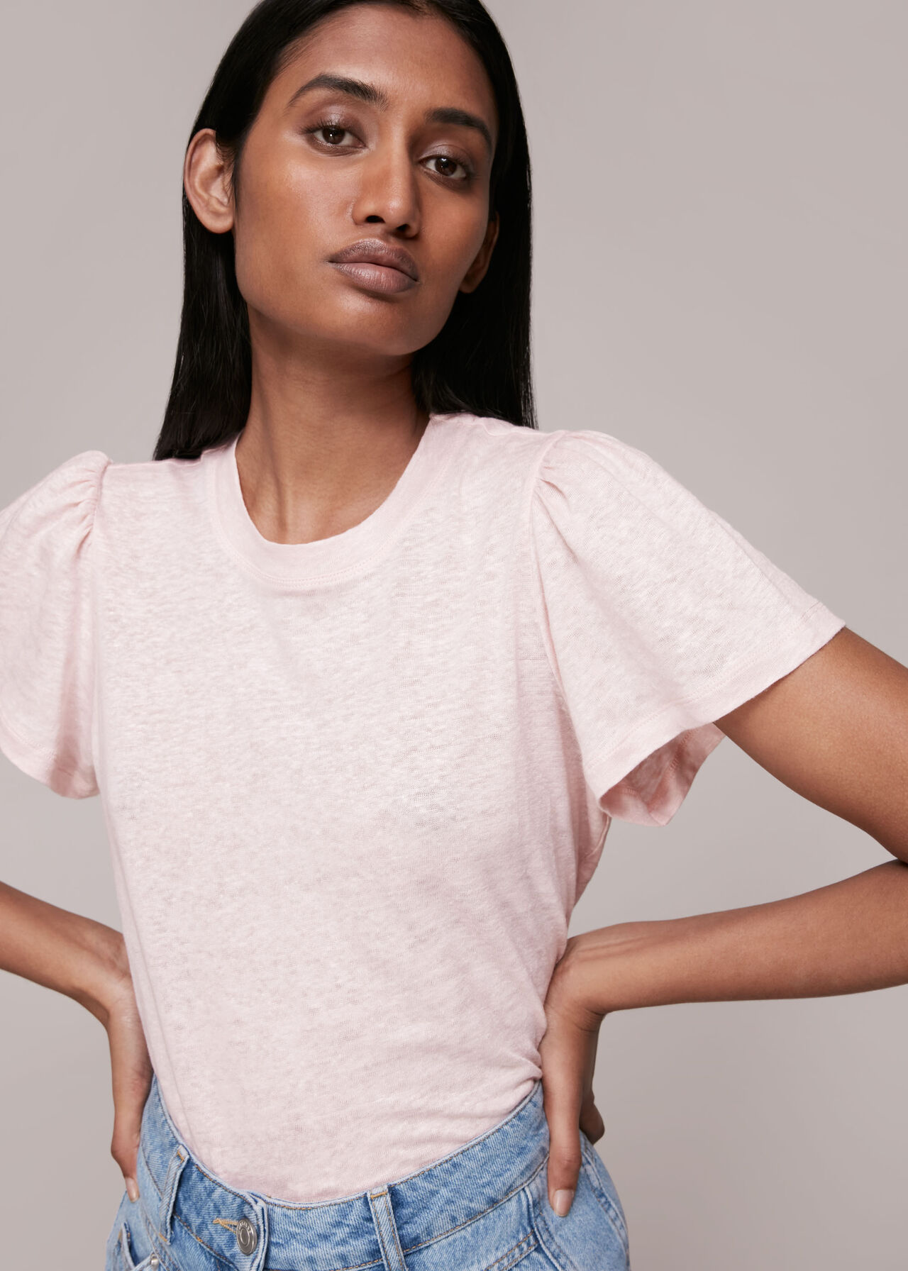 Linen Sleeve Detail Tee