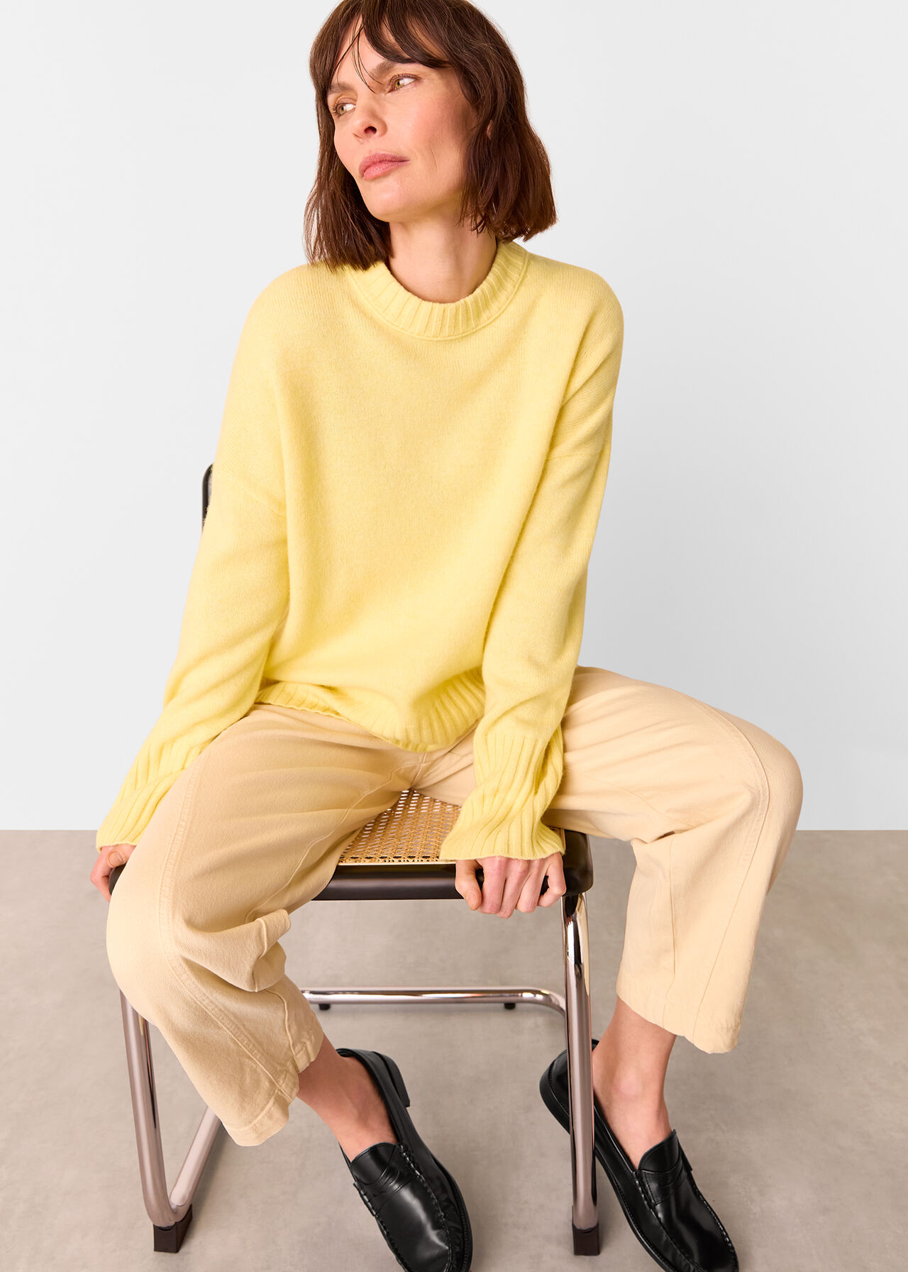 Wool Ribbed Cuff Knit