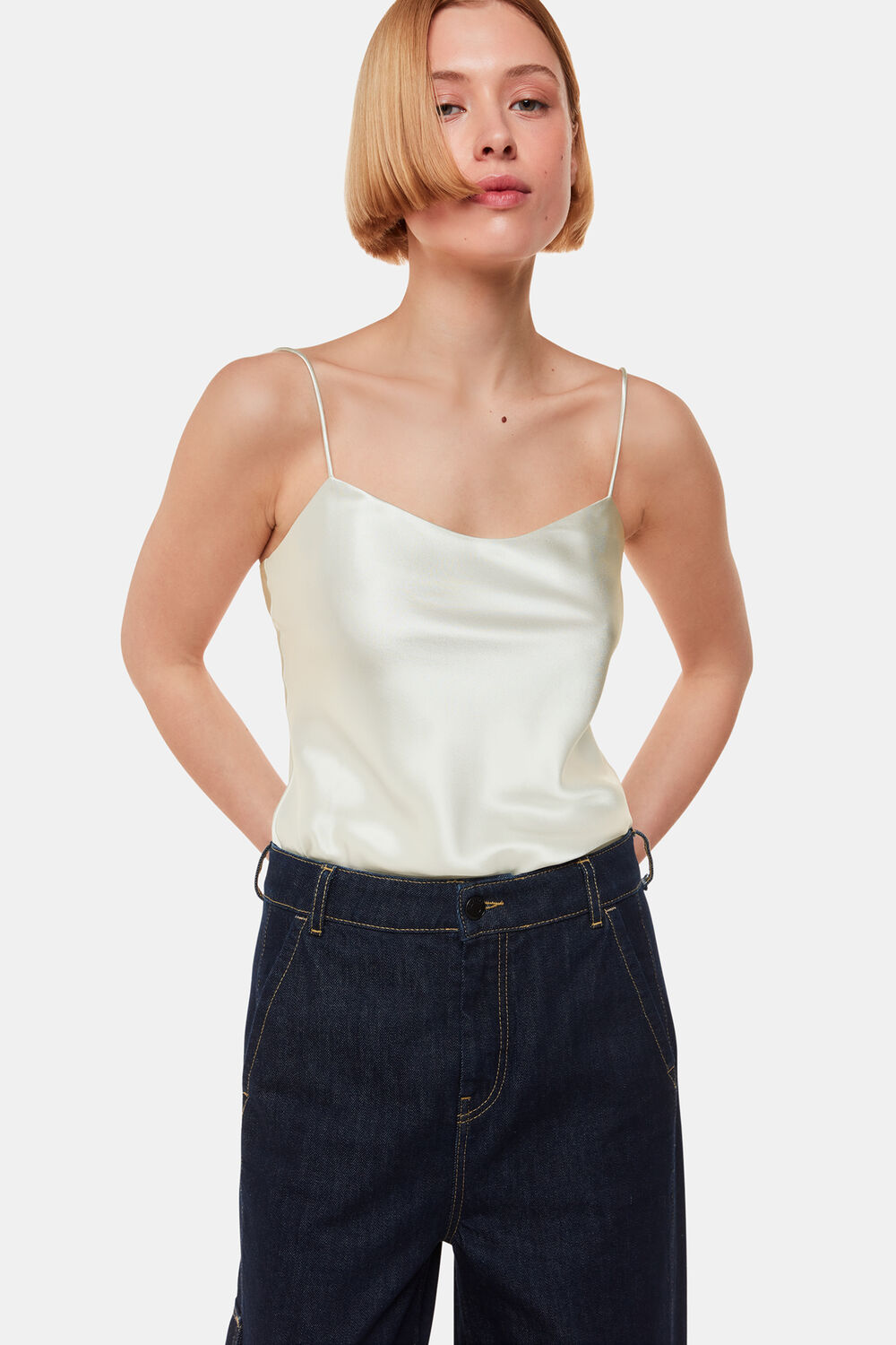 Silver Silk Cami Top
