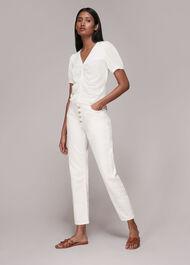 V Neck Gather Detail Top