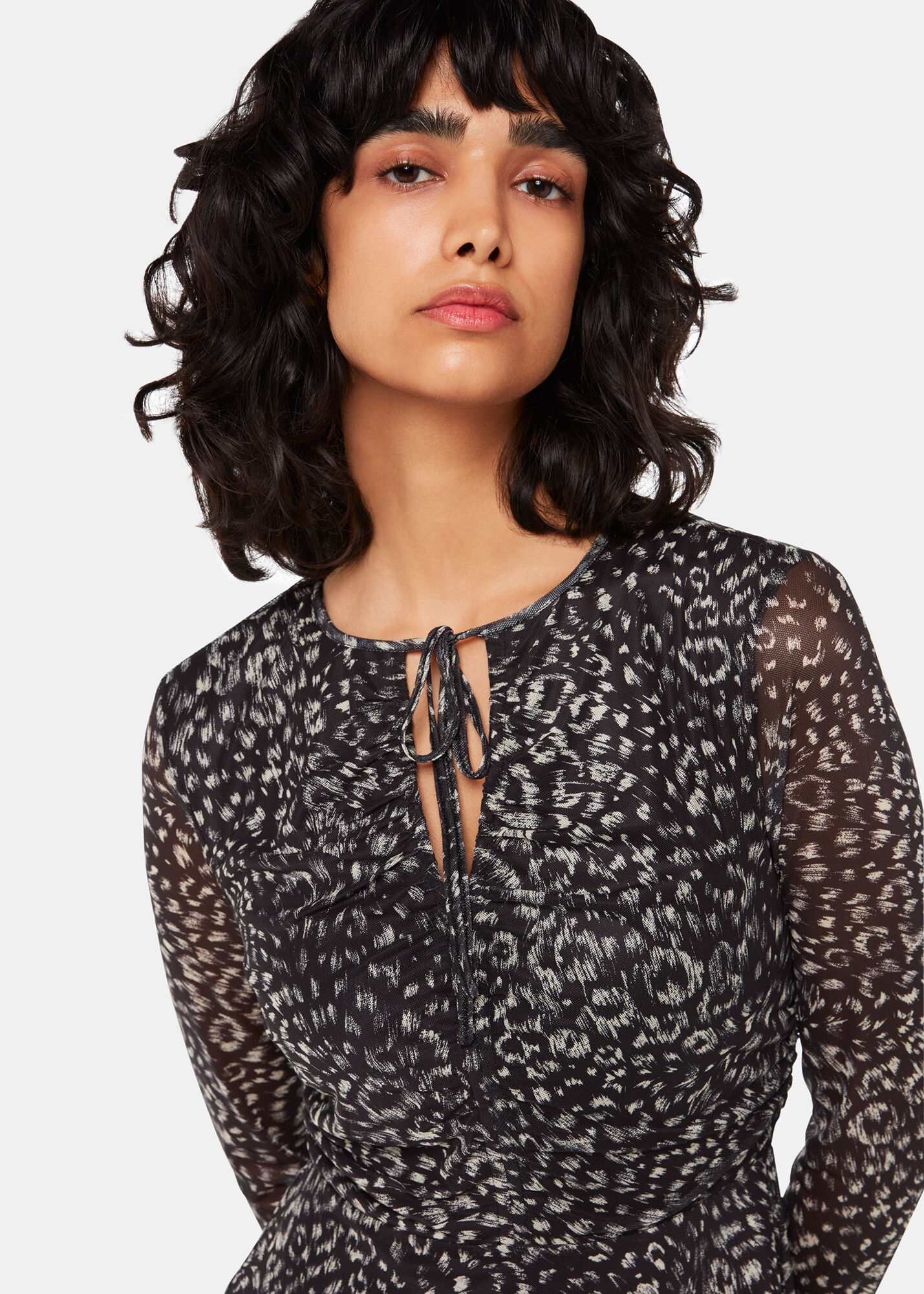 Whistles feather print dress store