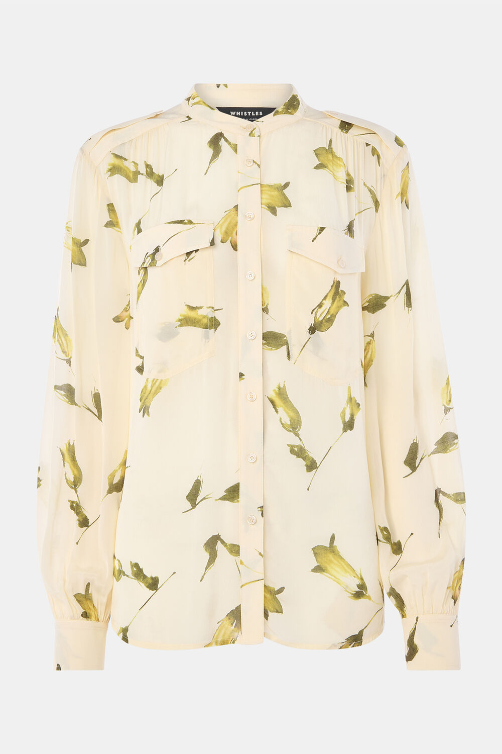 White Floral Utility Blouse