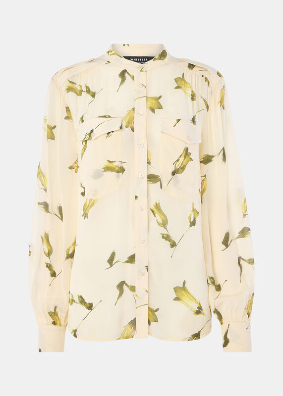 White Floral Utility Blouse