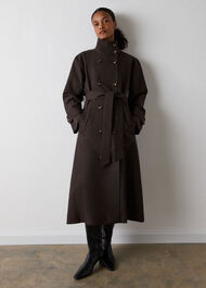 Funnel Neck Trench Coat