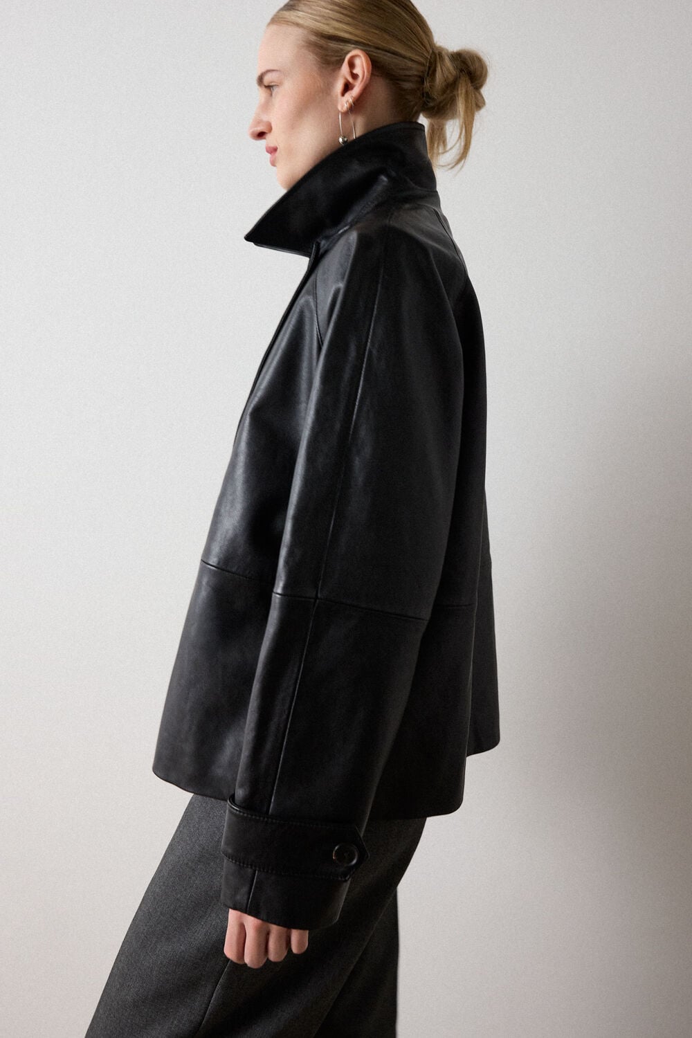 Short Leather Trench