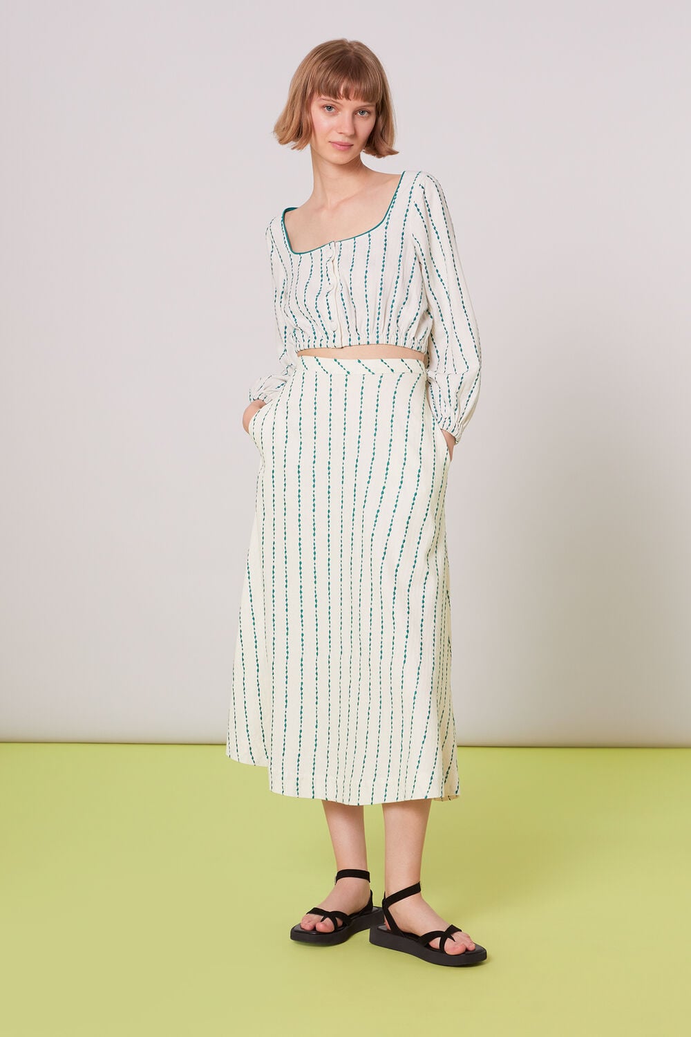 Mari Embroidered Circle Skirt