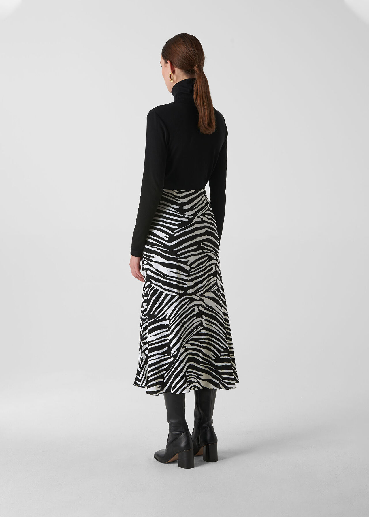 Zebra Print Skirt Black and White