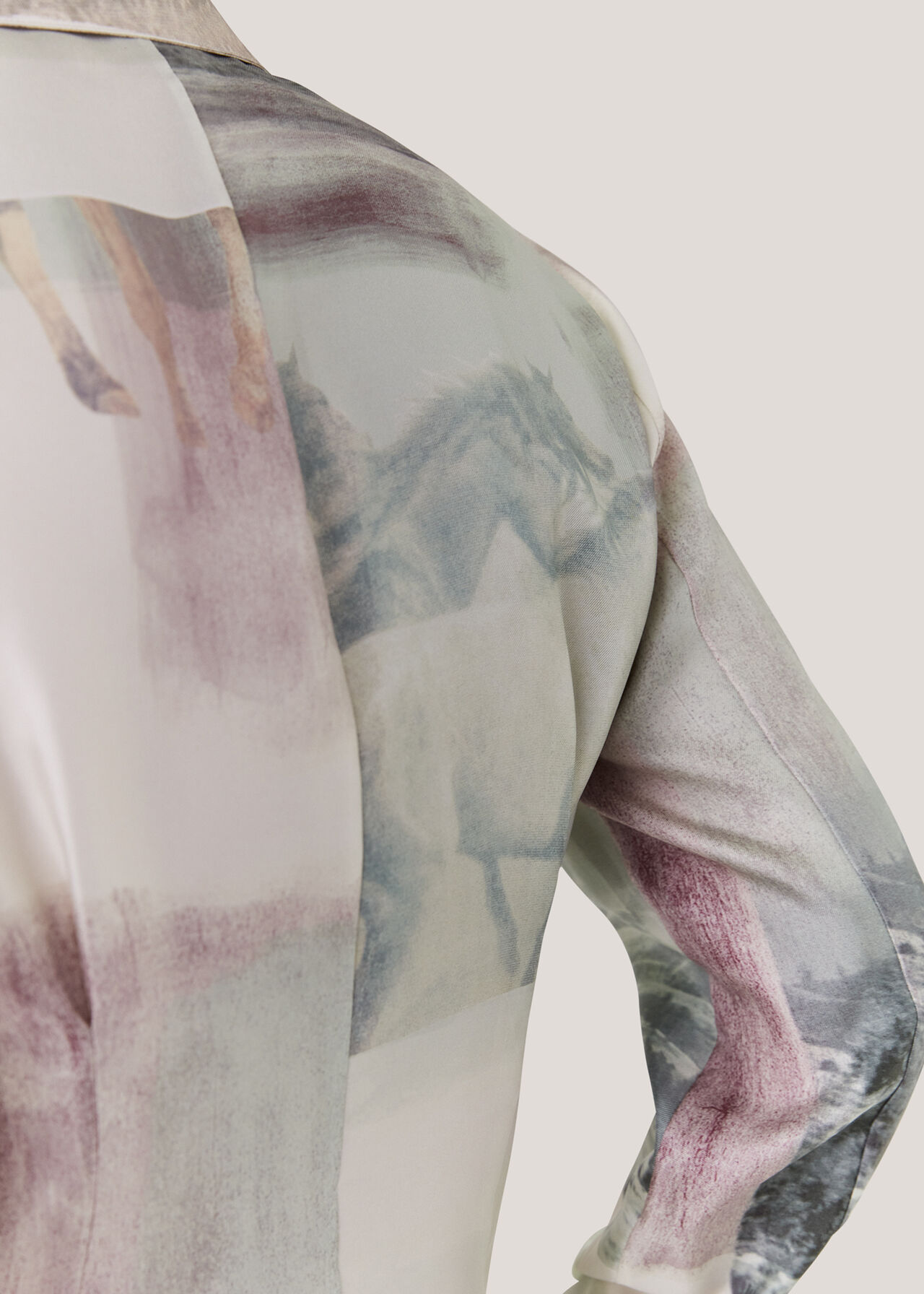 Wild Horse Print Silk Shirt