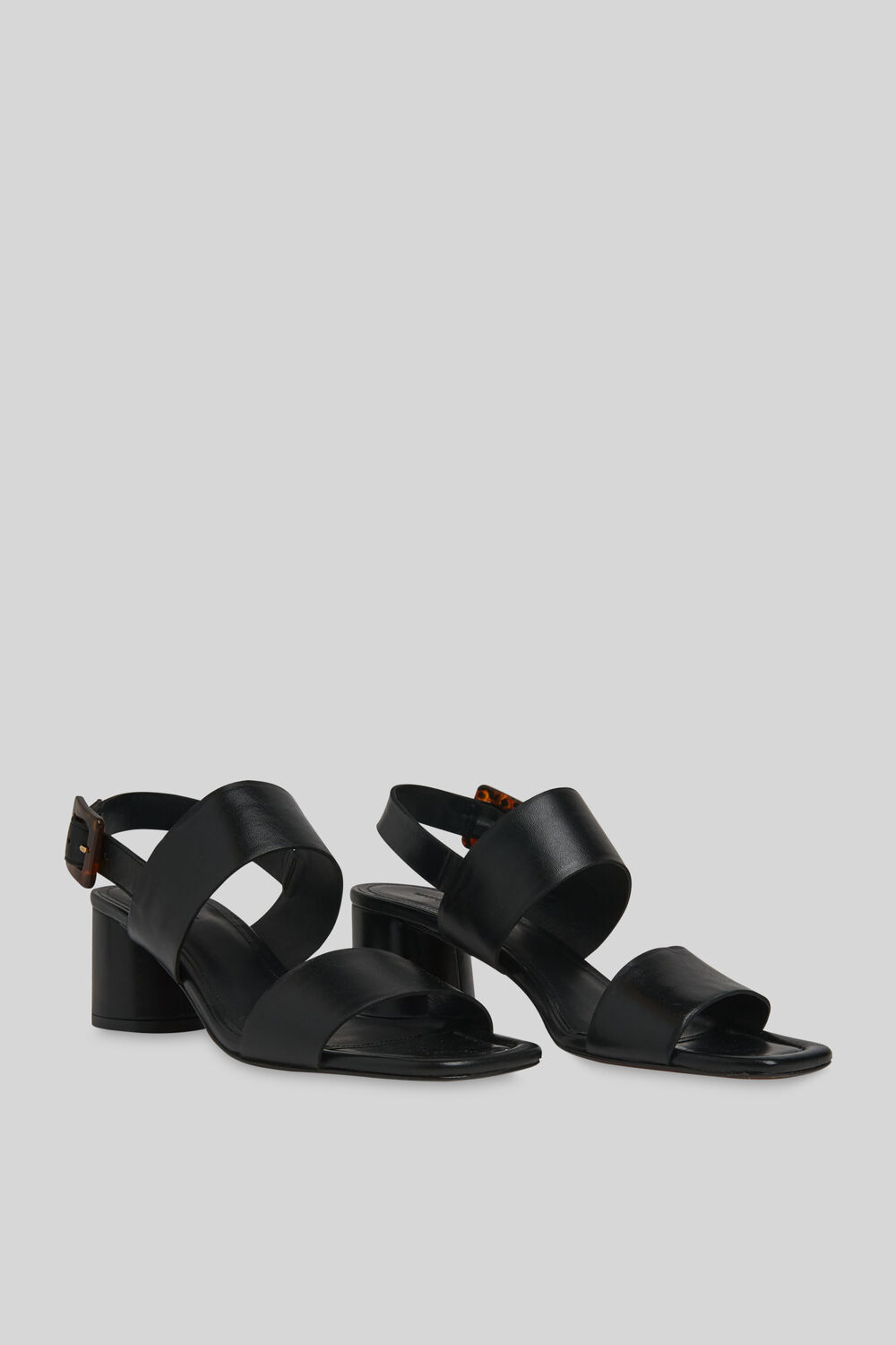 Avery Tort Buckle Sandal Black
