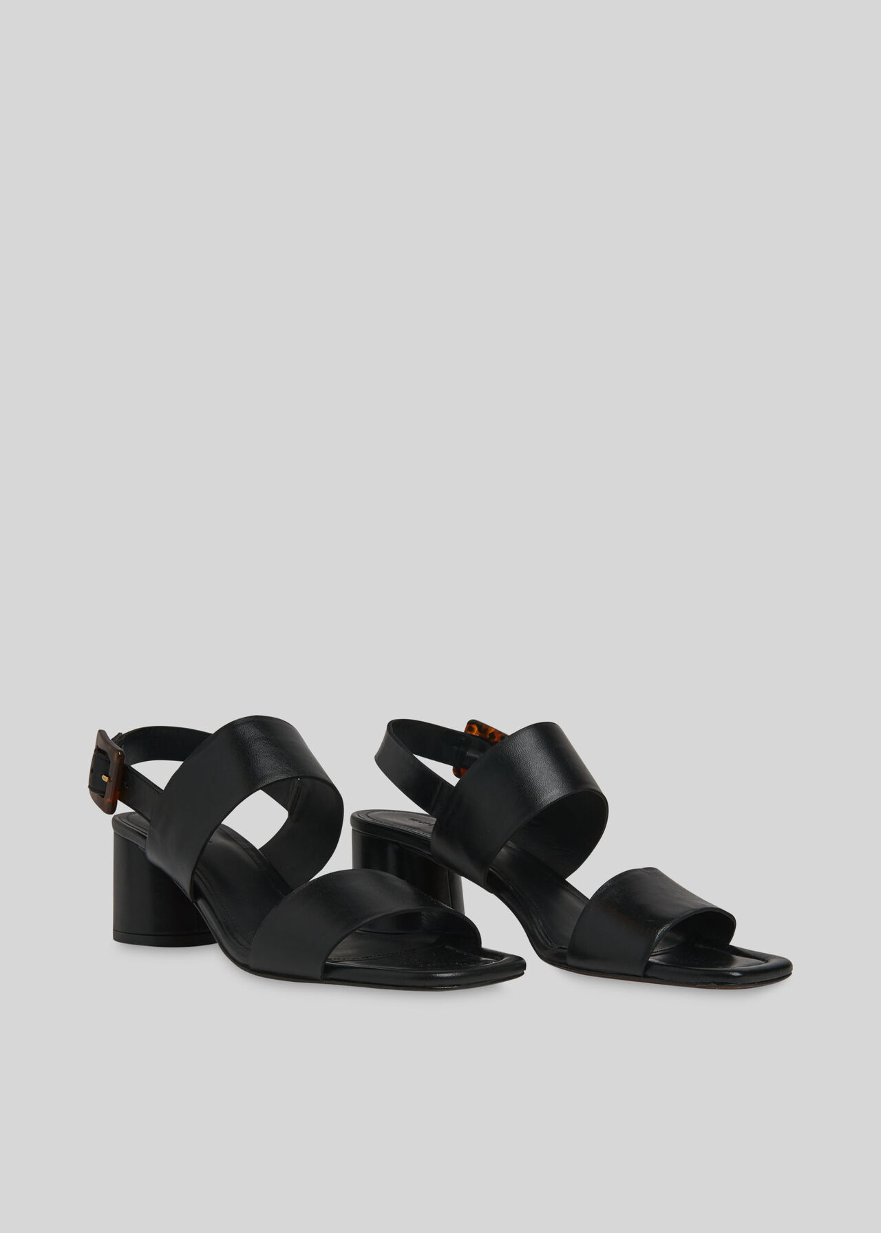 Avery Tort Buckle Sandal Black