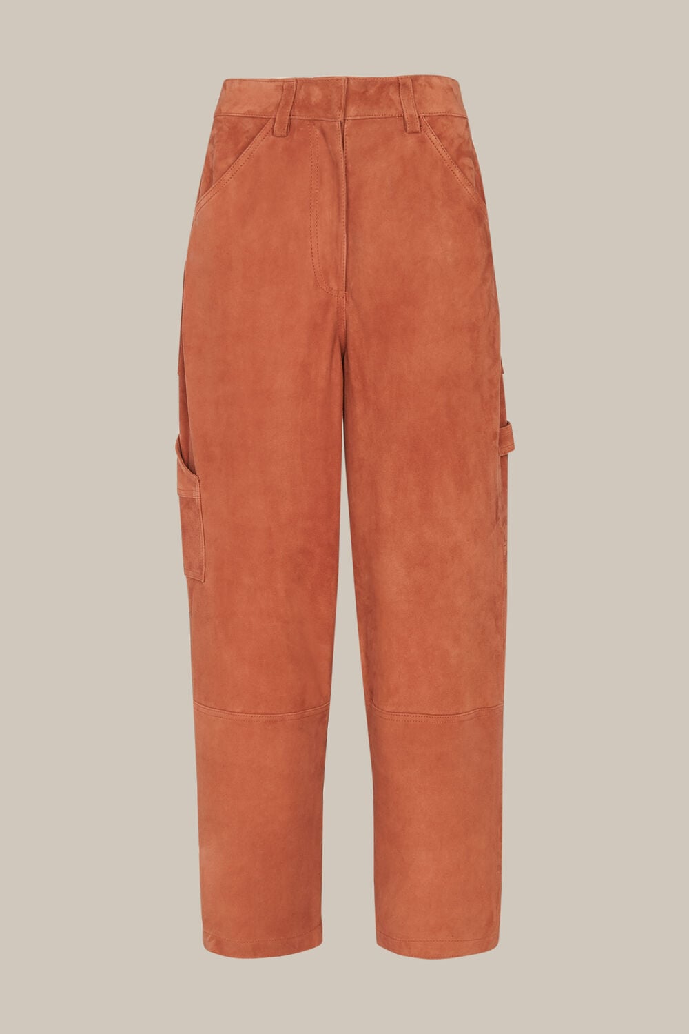 Suede Leather Cargo Trouser