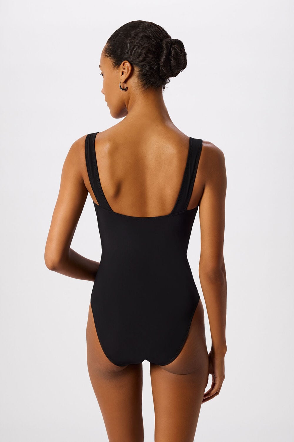Black Marcia Square Neck Swimsuit