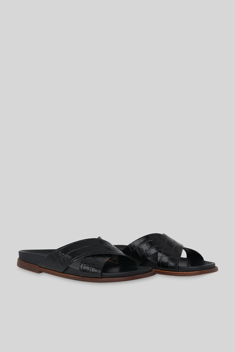 Hester Cross Strap Slider Black