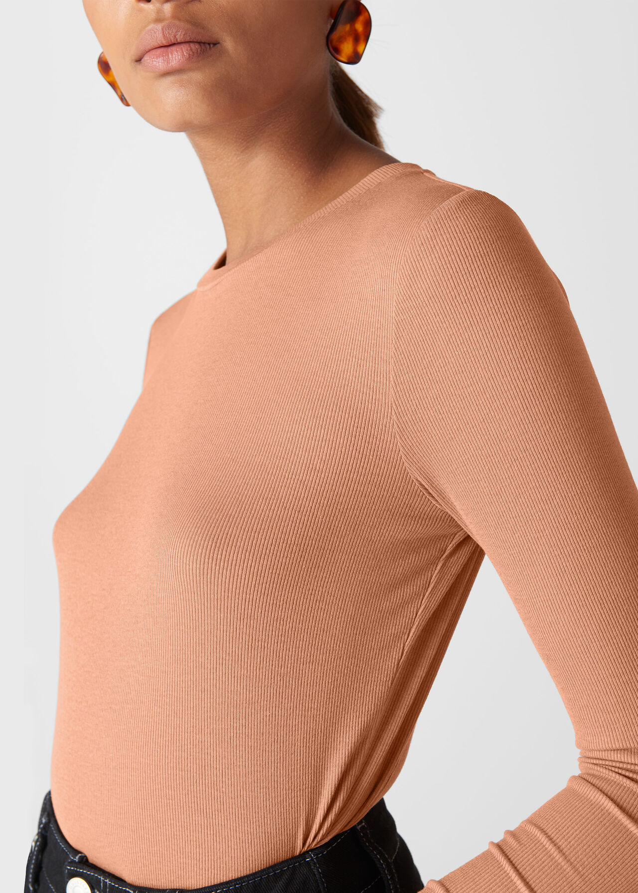 Essential Crew Neck Top Dusty Pink