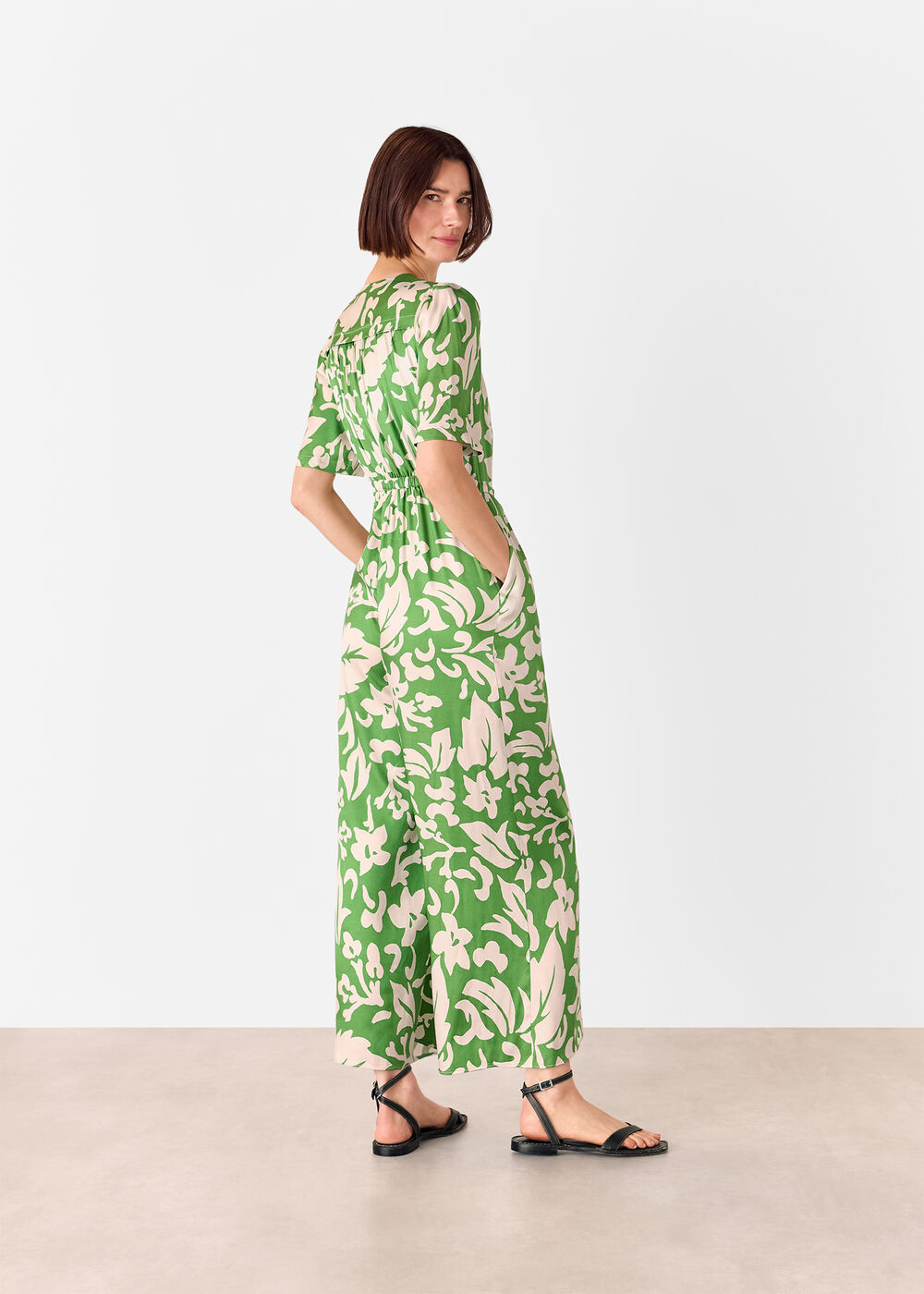 Floral Tie Waist Jumpsuit