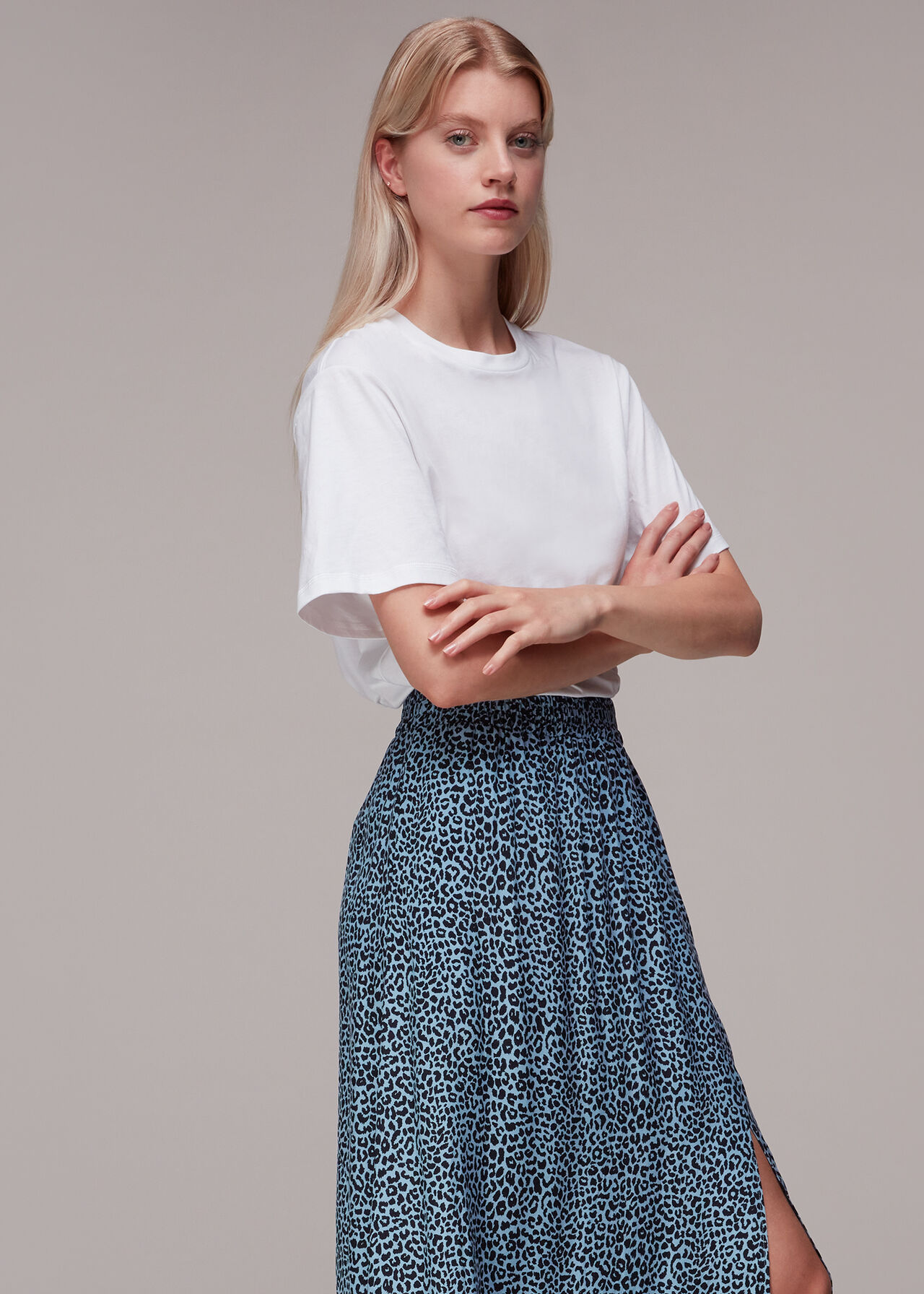 Contrast Leopard Skirt