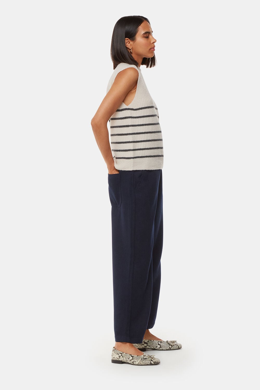Navy Georgia Casual Trouser