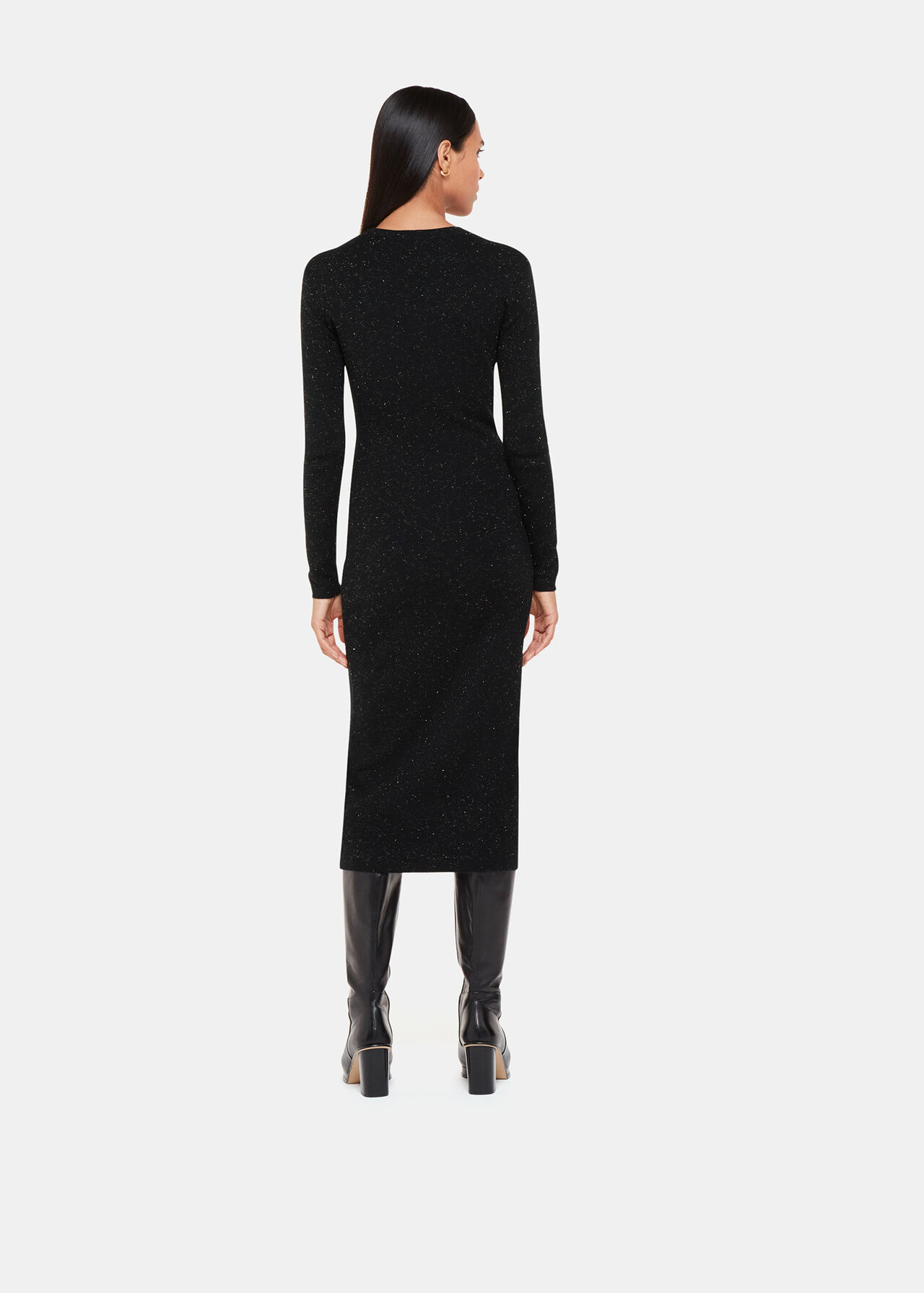 Black Annie Sparkle Knit Dress WHISTLES