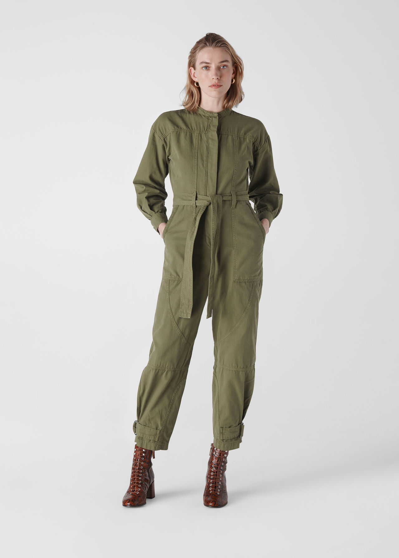 Julianna Utility Jumpsuit Khaki