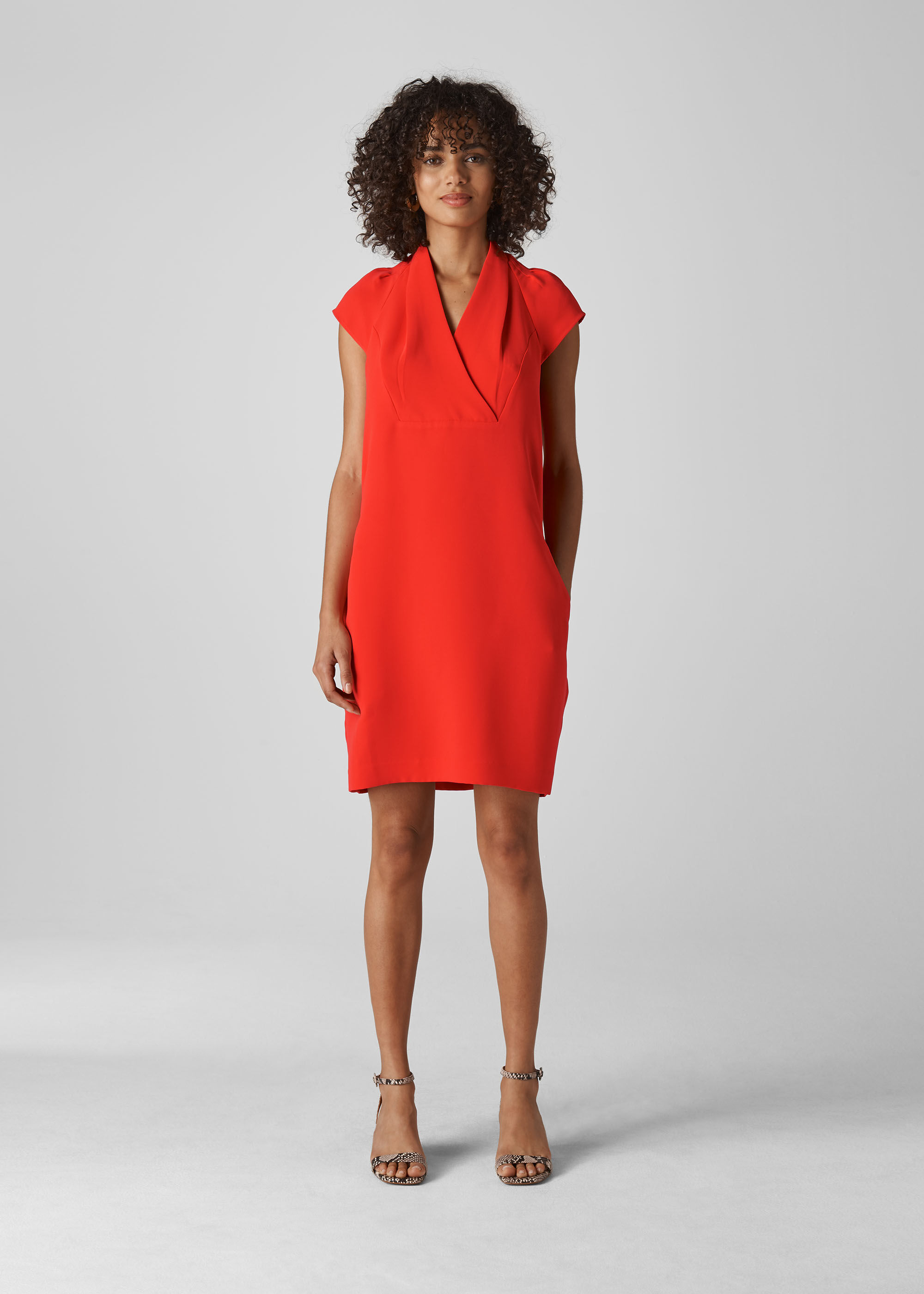 Whistles sabina v neck dress shop