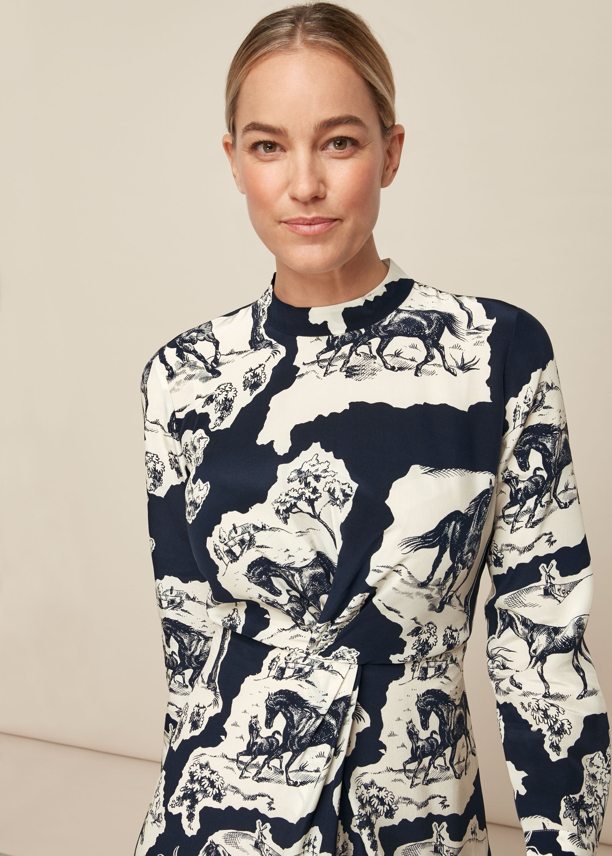 Whistles stallion print store shirt dress