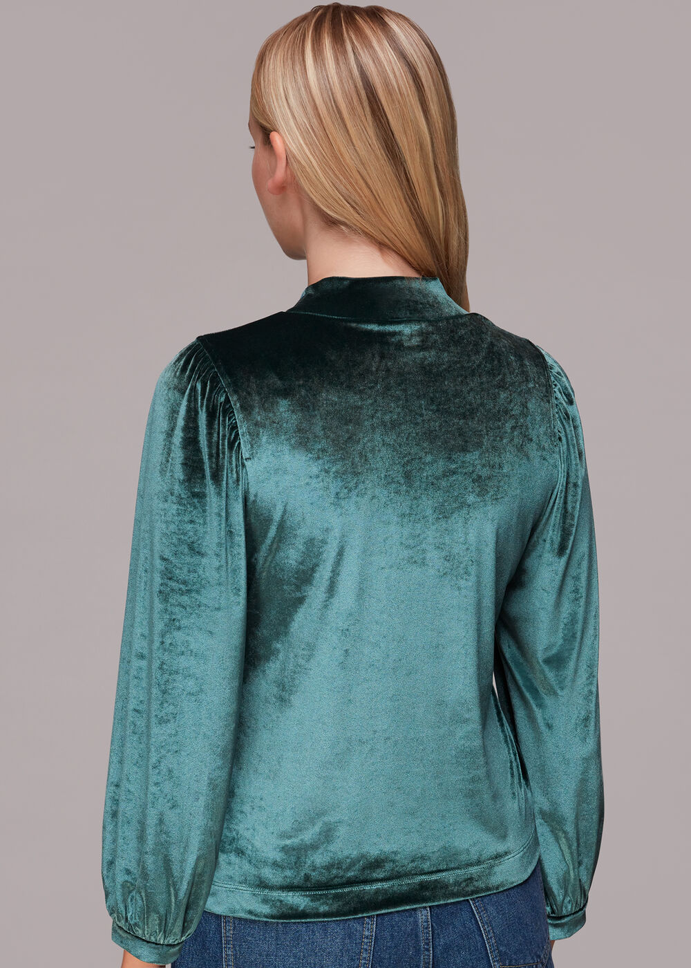 High Neck Velvet Top