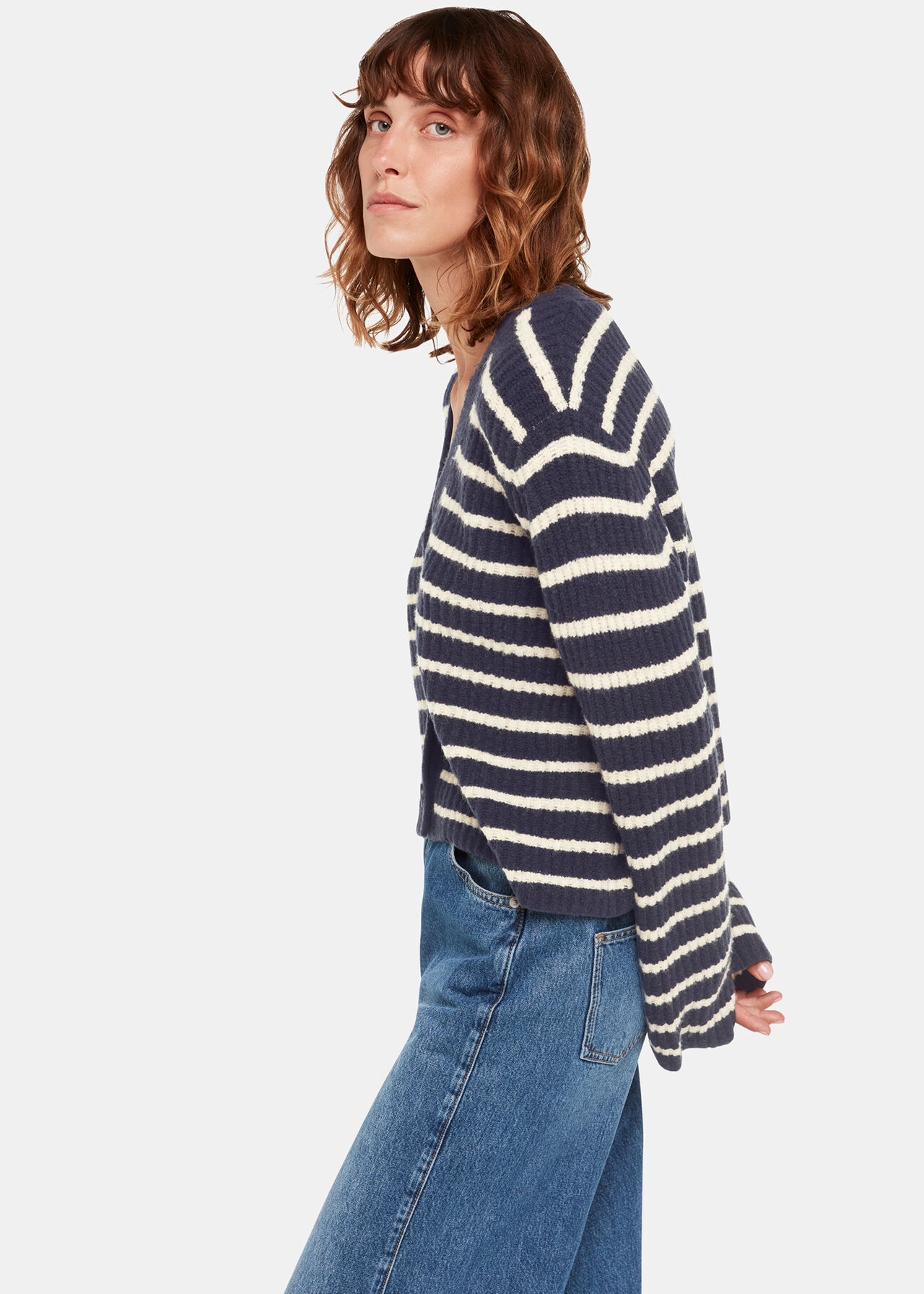 Wool Mix Stripe Cardigan