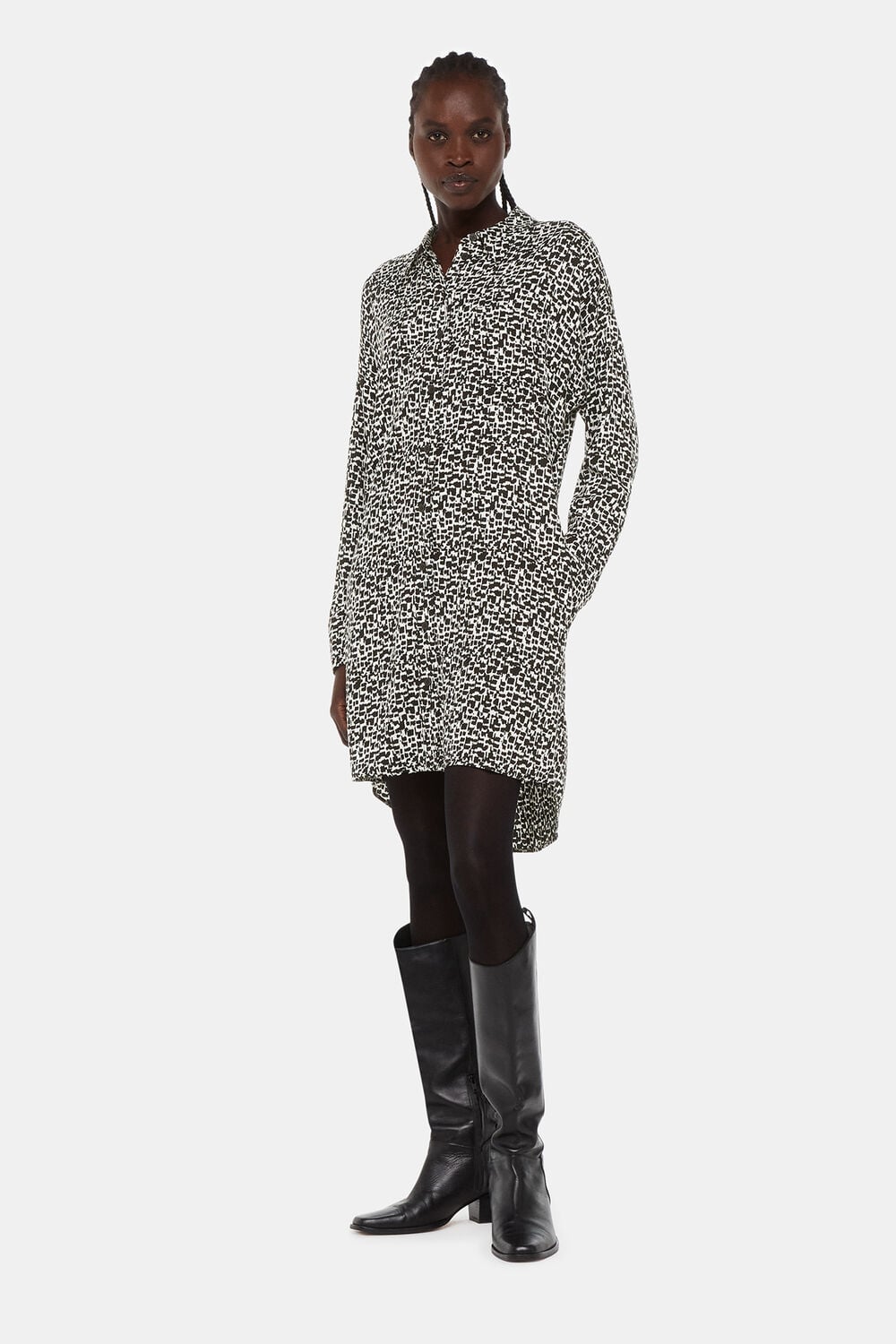 Black Helena Fuzzy Squares Dress