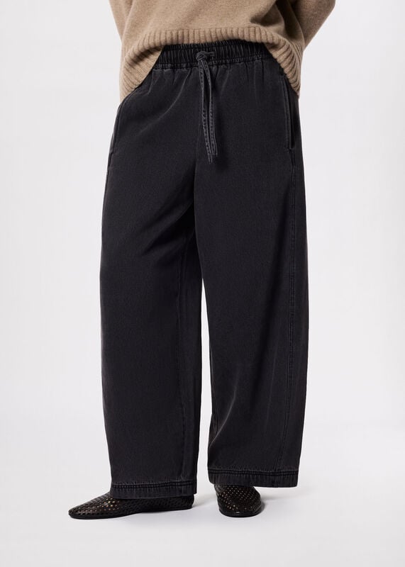 Casual Denim Barrel Trouser