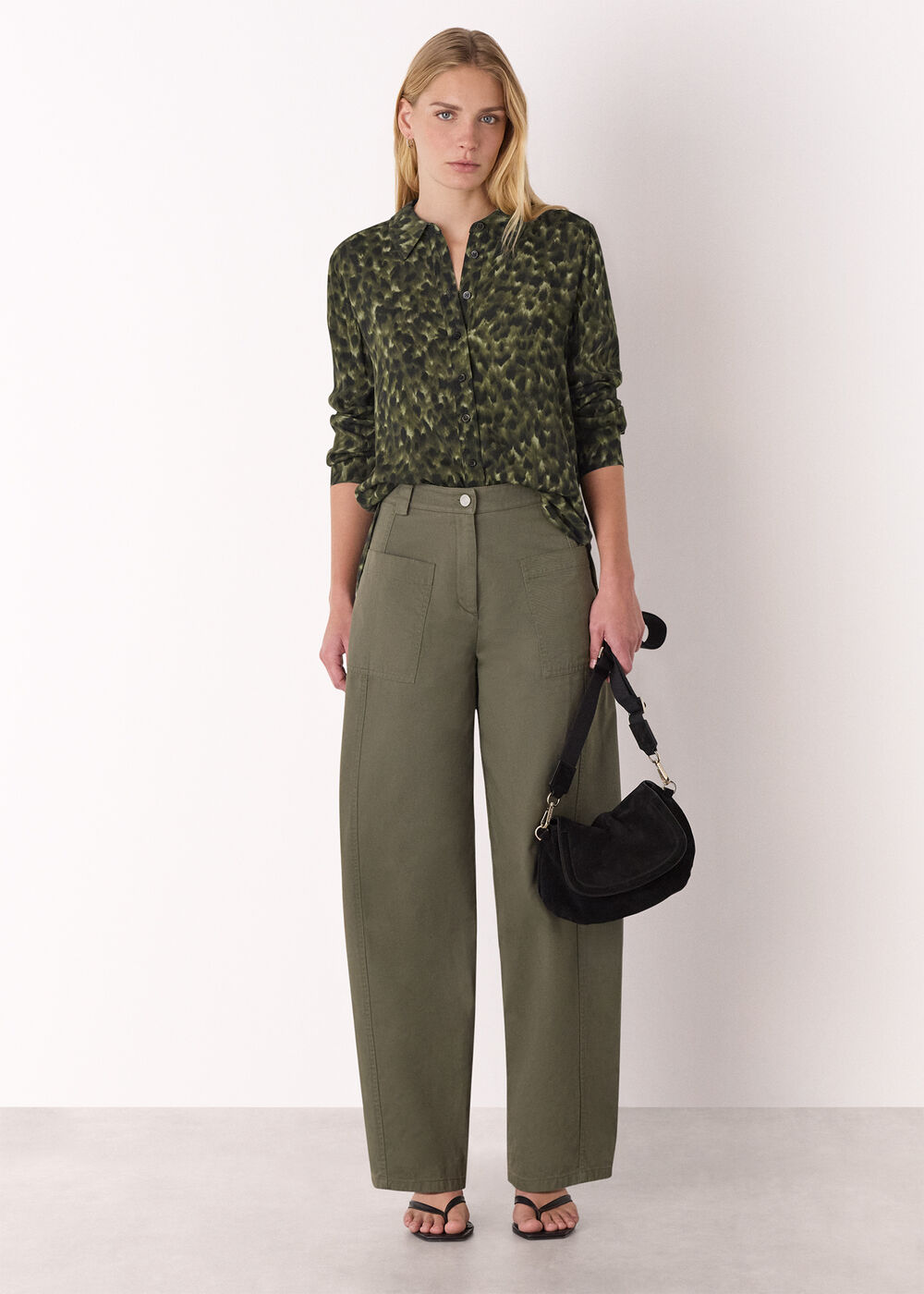 Animal Print Collared Shirt