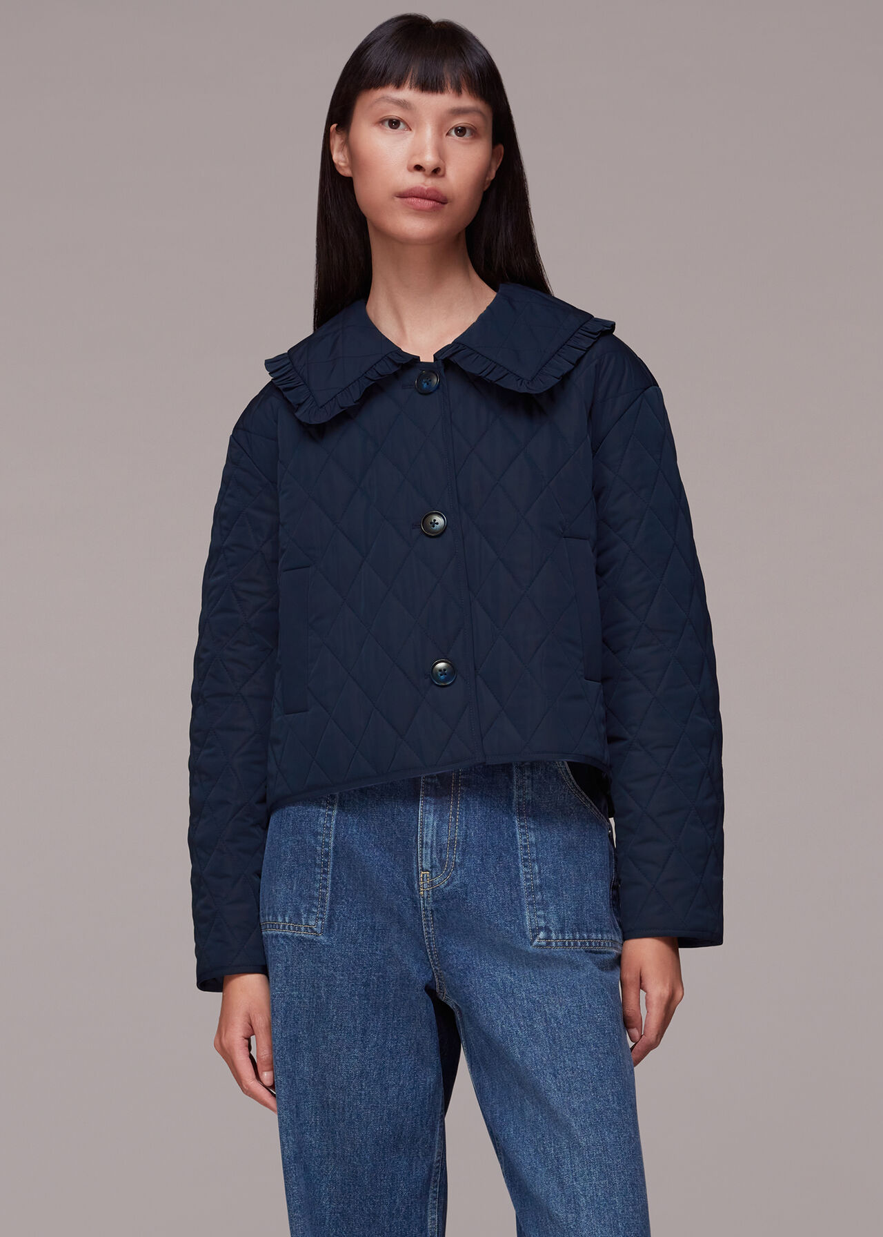 Collar Detail Quilted Jacket