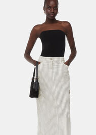 Stripe Cargo Midi Skirt