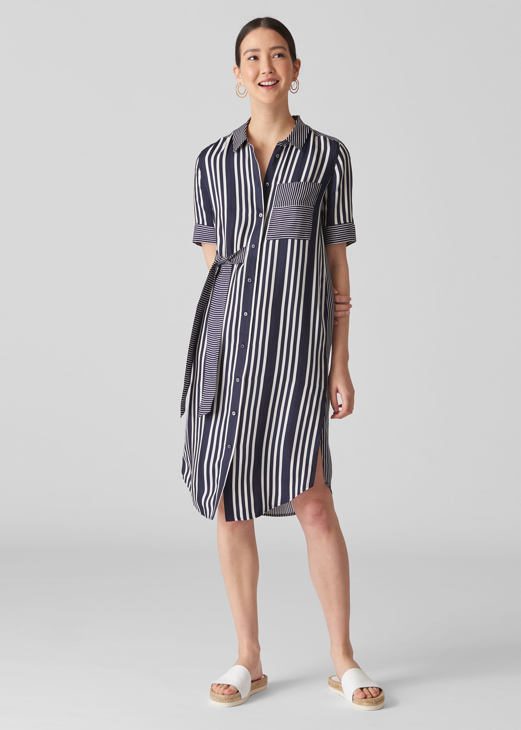 Whistles stripe shirt dress store