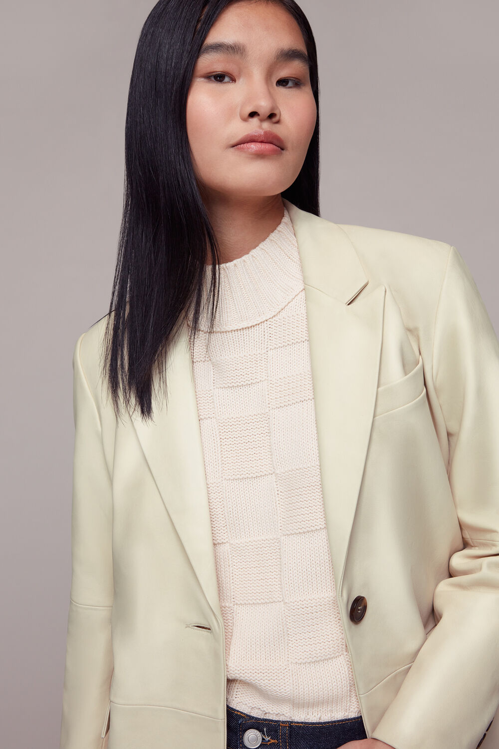 Stina Leather Blazer