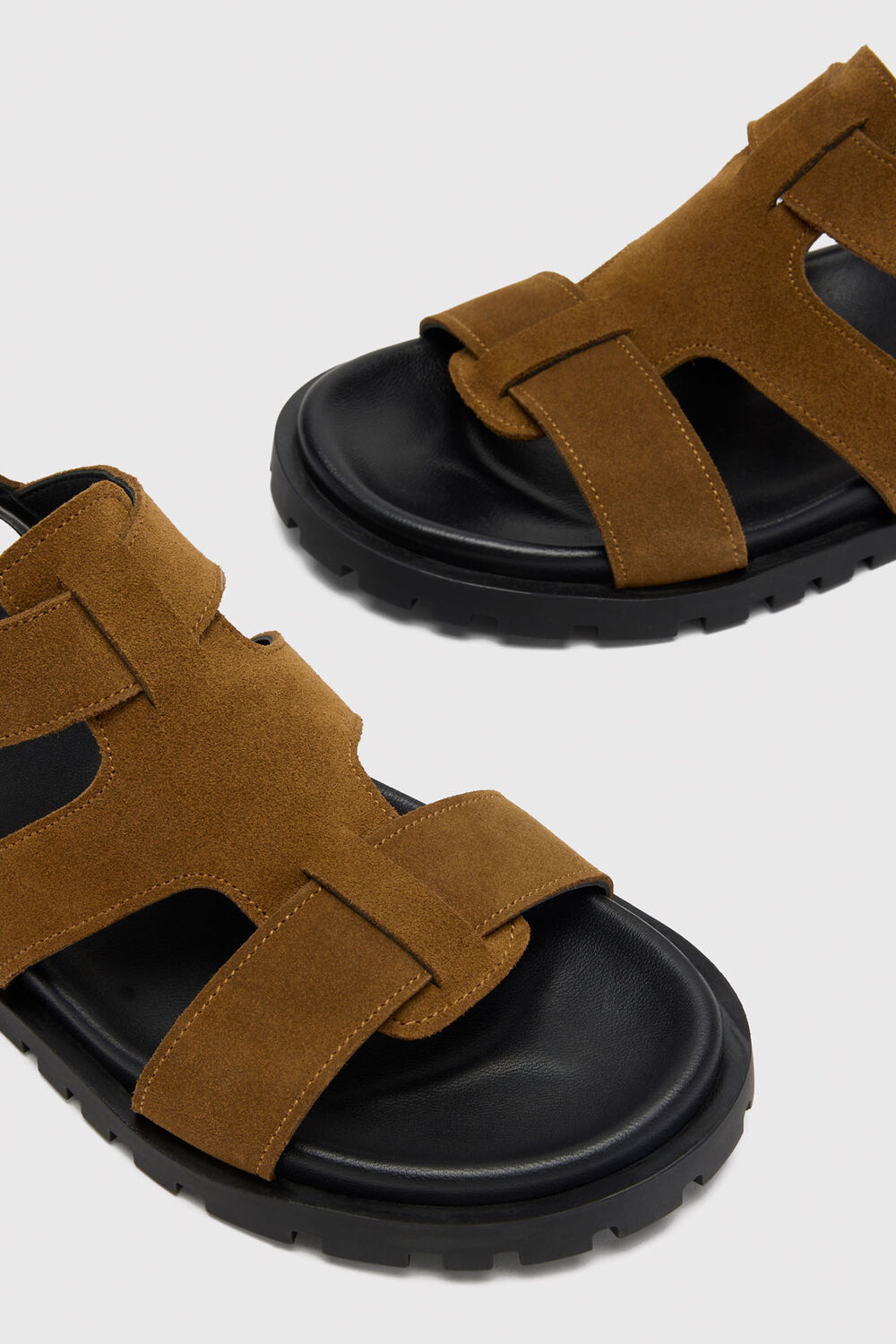 Tan Freya Fisherman Suede Sandal