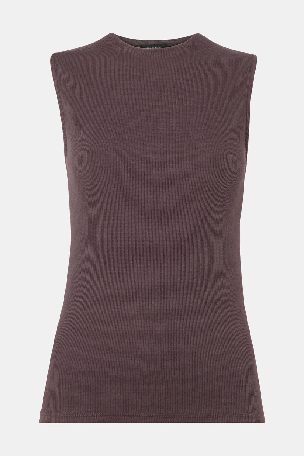 High Neck Rib Detail Tee