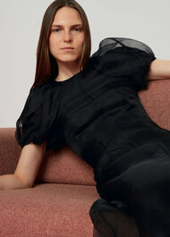 Organza Puff Sleeve Dress