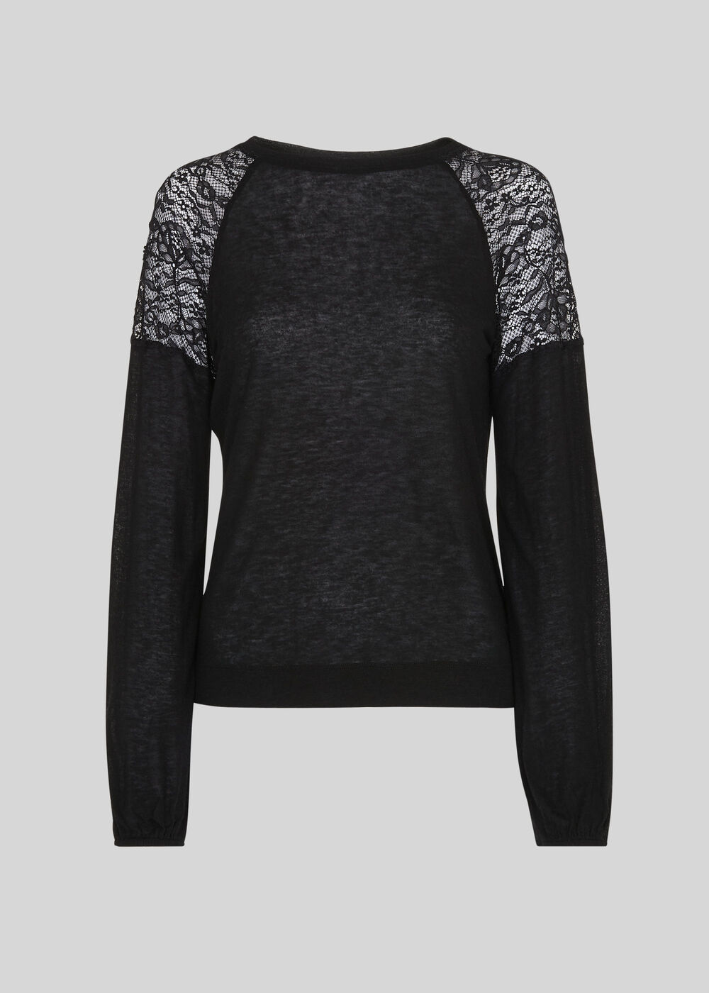 Lace Insert Top Black
