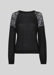 Lace Insert Top Black