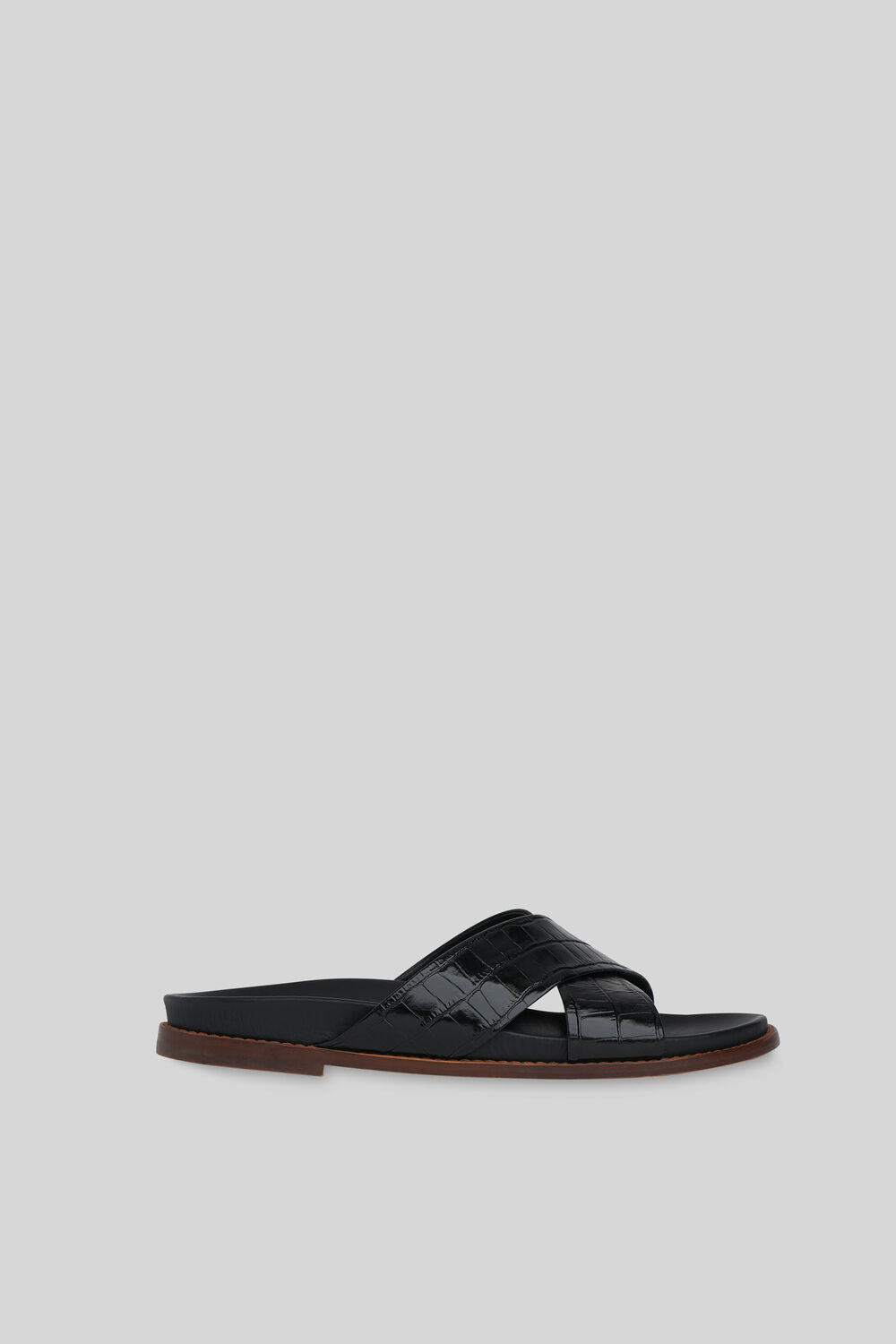 Hester Cross Strap Slider Black