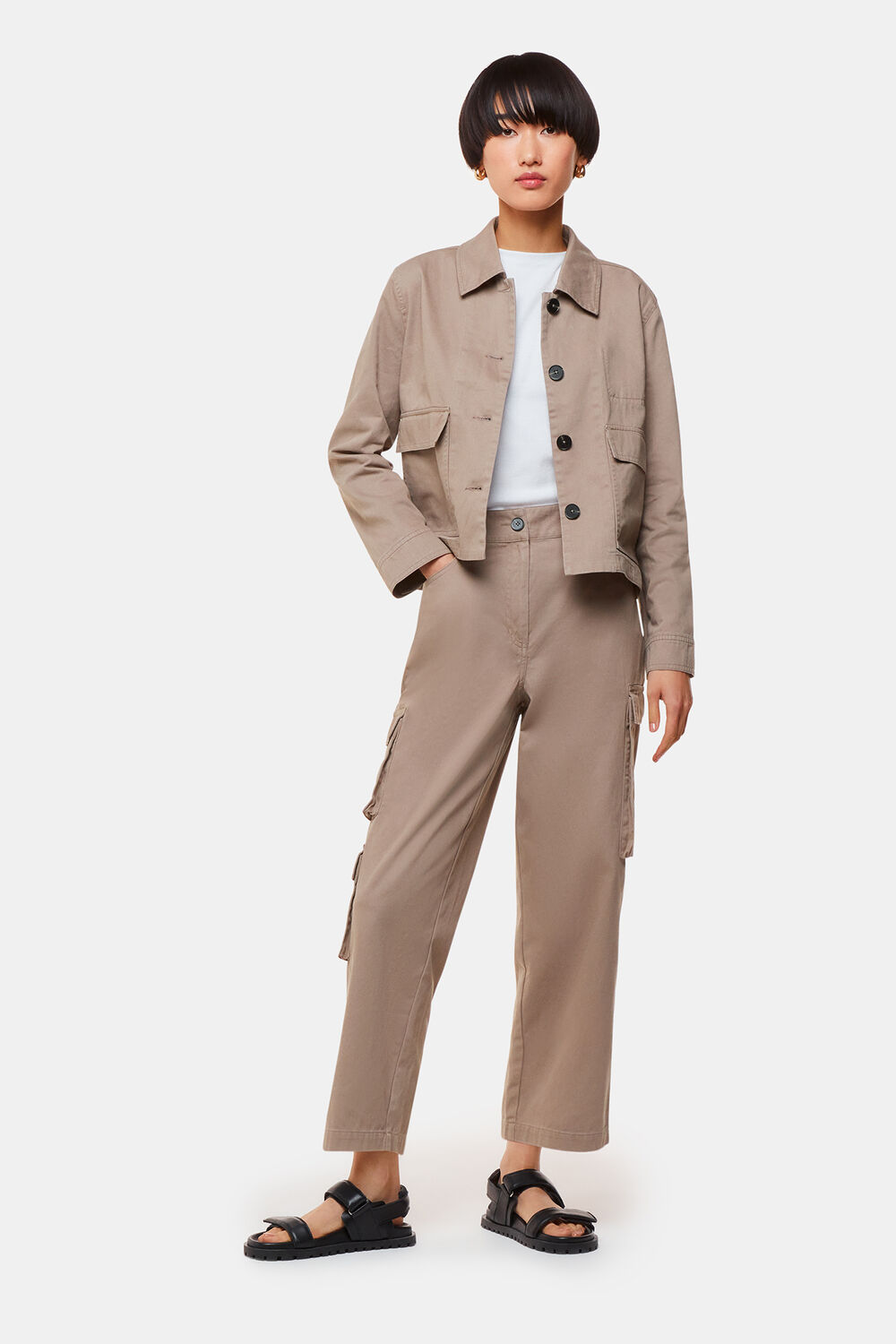 Taupe Phoebe Casual Utility Trouser