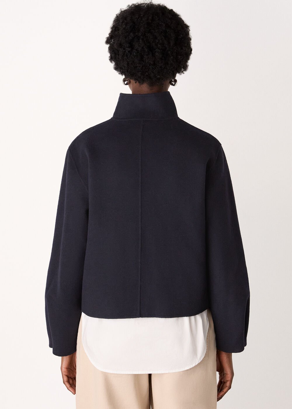 Funnel Neck Double Face Jacket