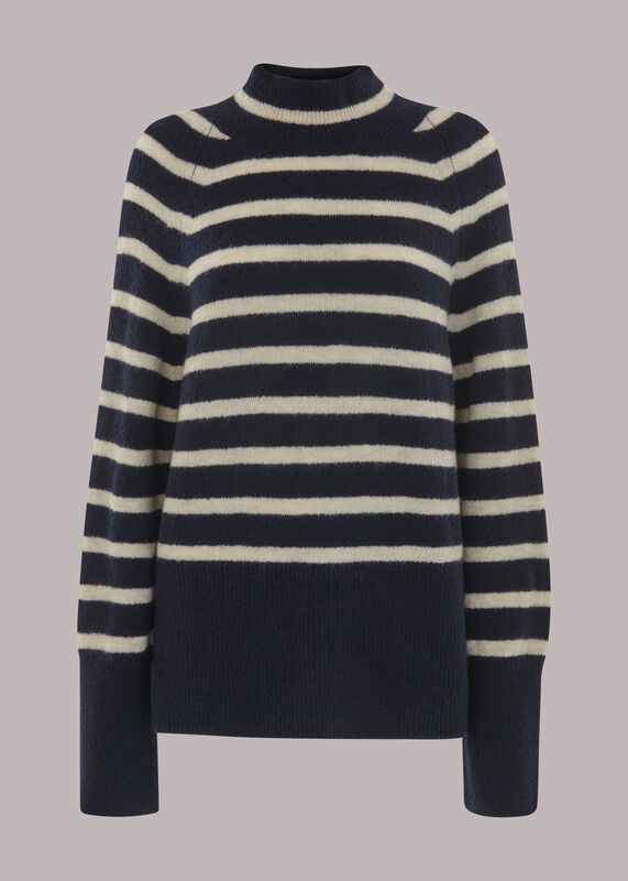 Stripe Funnel Neck Jumper