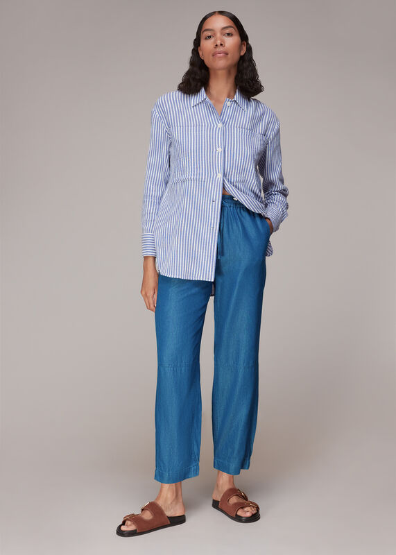 Lucy Chambray Barrel Trouser
