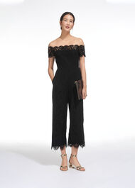 Off Shoulder Lace Jumpsuit Black