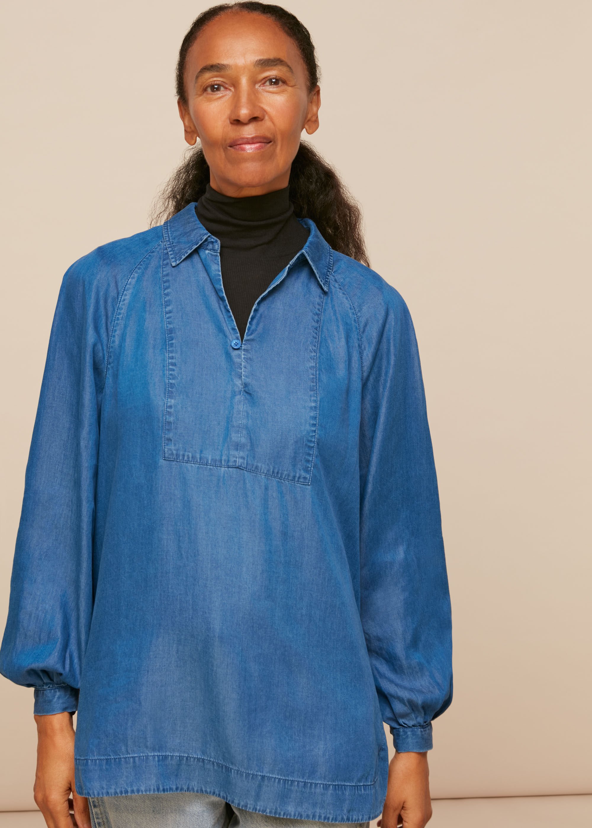 Denim hotsell chambray top