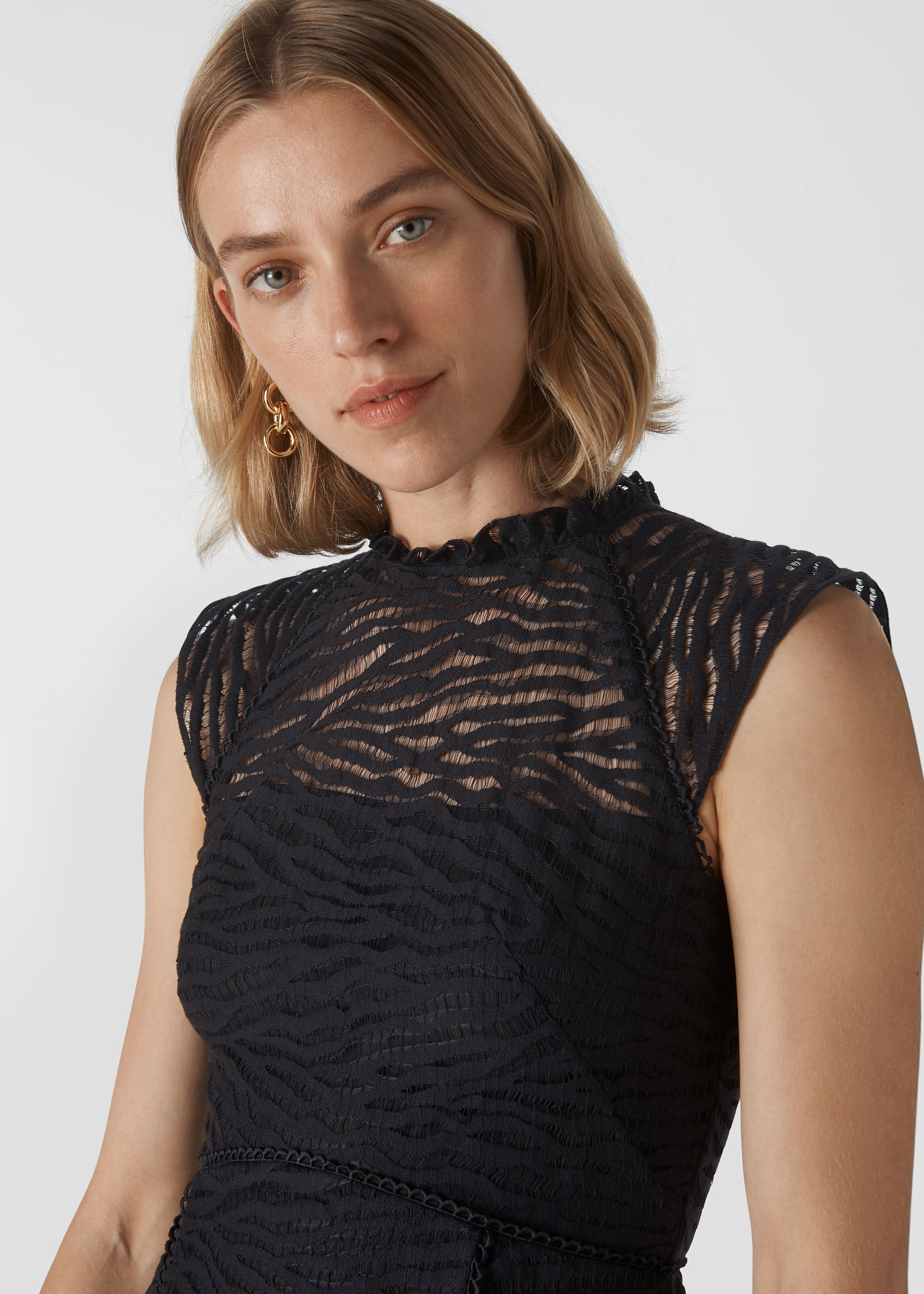 Whistles black lace dress on sale